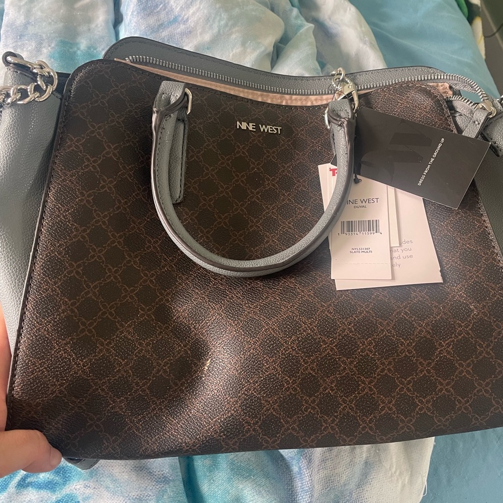 Nine West Brown and Gray Shoulder Bag